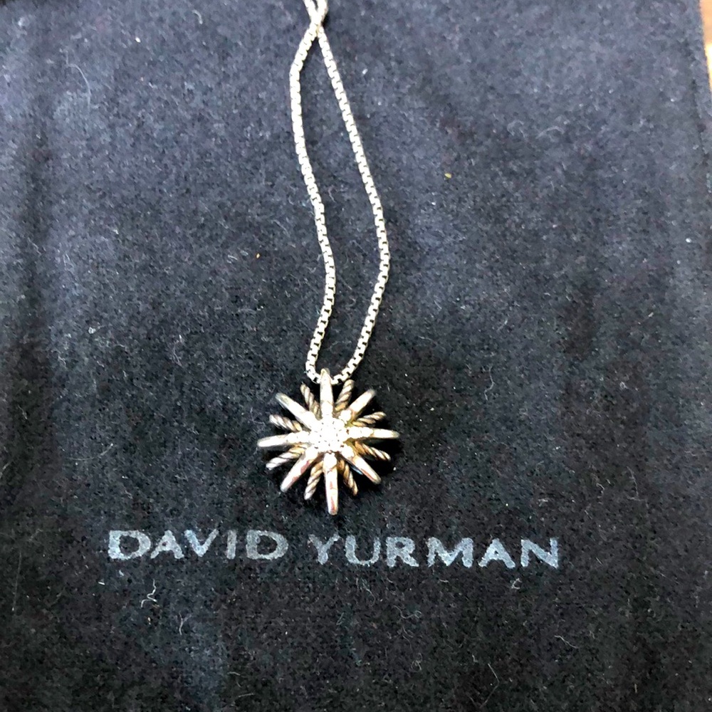 David Yurman petite diamond starburst pendant and chain